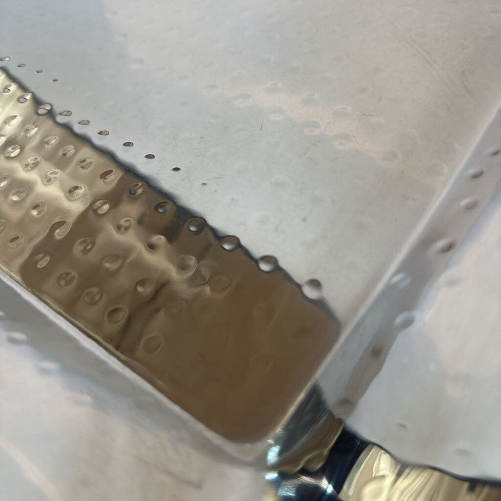 Silver Hammered Rectangular Tray- 13X22X2H