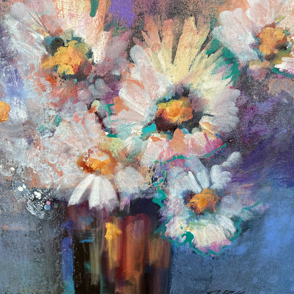 Original 5 Daisy Art By Jack Rickard - 20X20