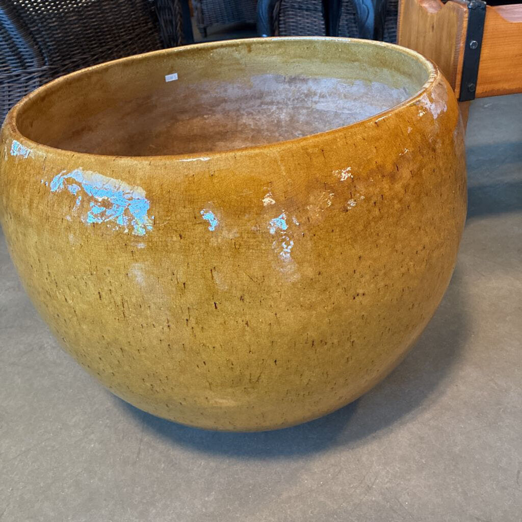 Mustard Glazed Pot- 23X17H