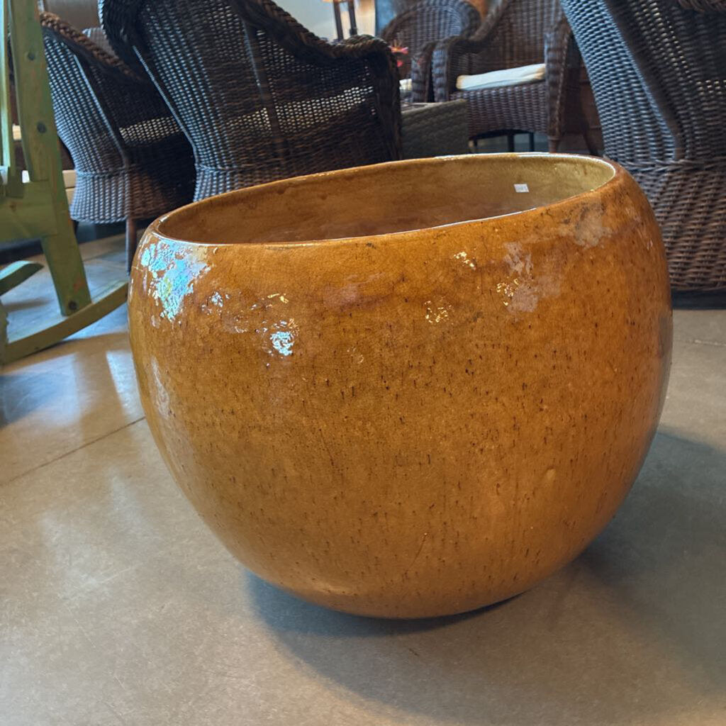 Mustard Glazed Pot- 23X17H
