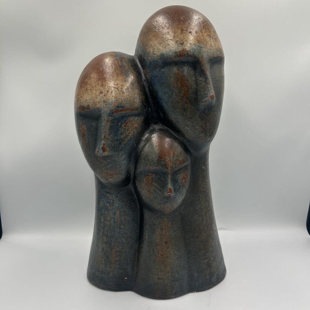 Vintage Modernist Three-Head Sculpture - 9X6X16H