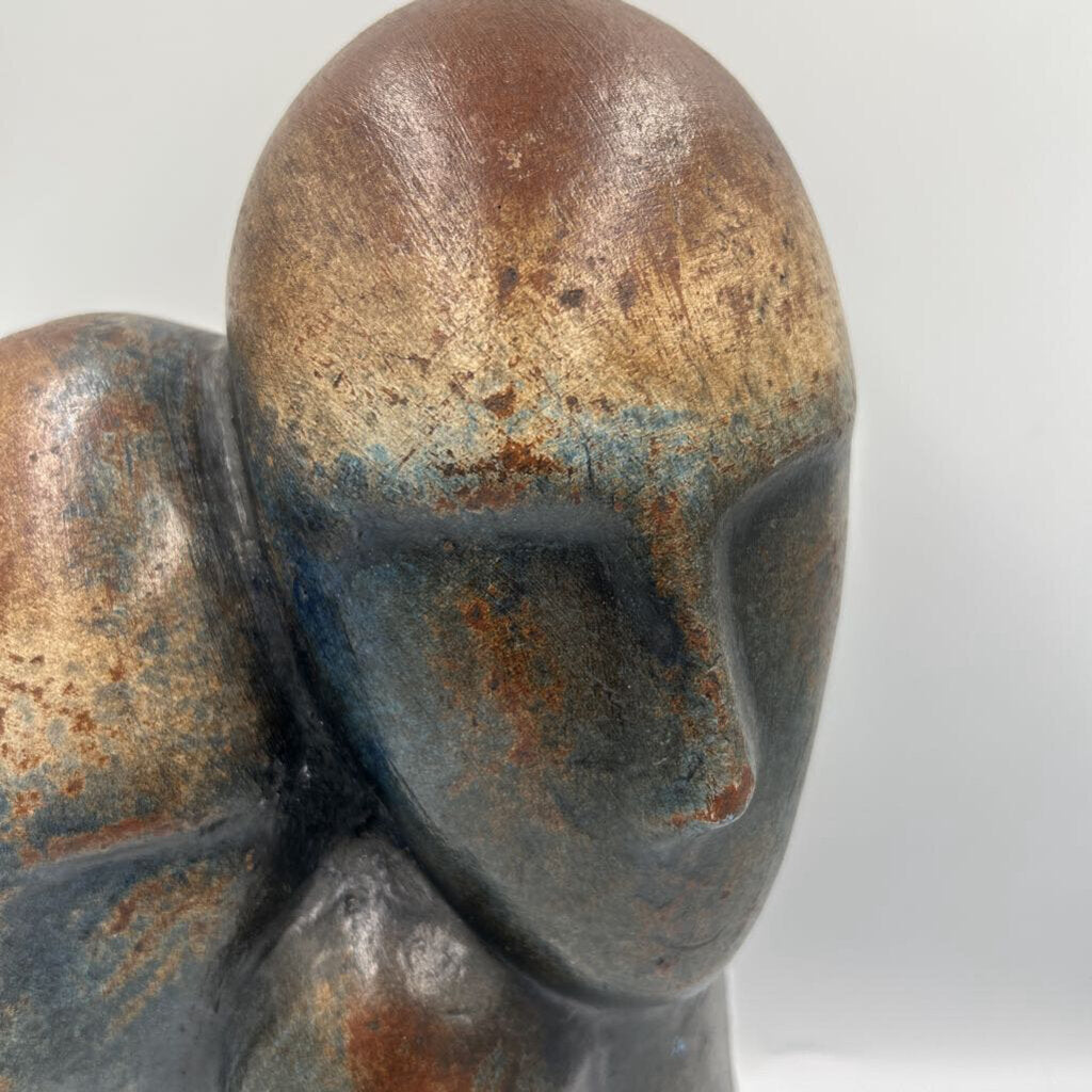 Vintage Modernist Three-Head Sculpture - 9X6X16H