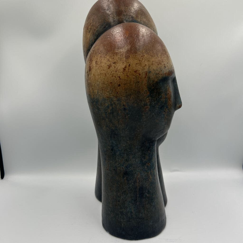 Vintage Modernist Three-Head Sculpture - 9X6X16H