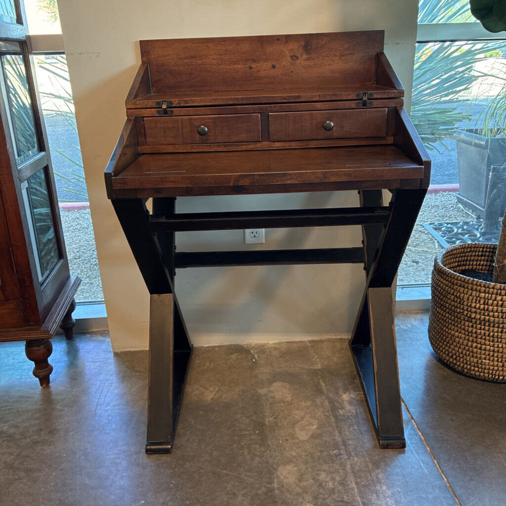 Distressed Wood Secretary Desk - 28X22X35H