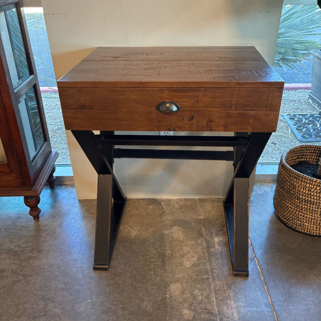 Distressed Wood Secretary Desk - 28X22X35H
