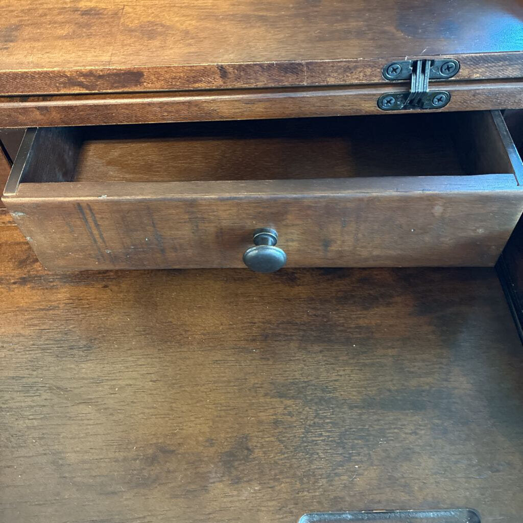Distressed Wood Secretary Desk - 28X22X35H