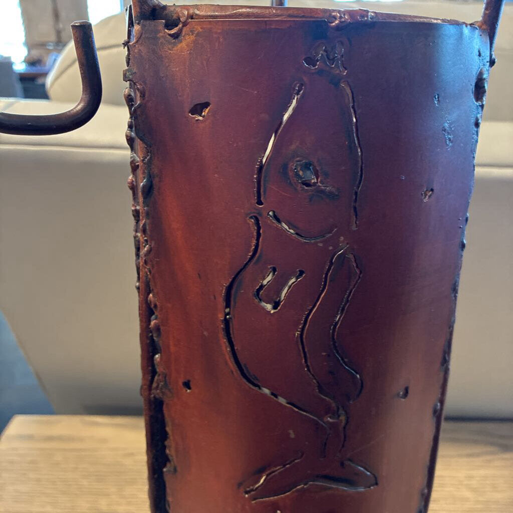 Rustic Iron Cylinder Lamp - 10X18.5H