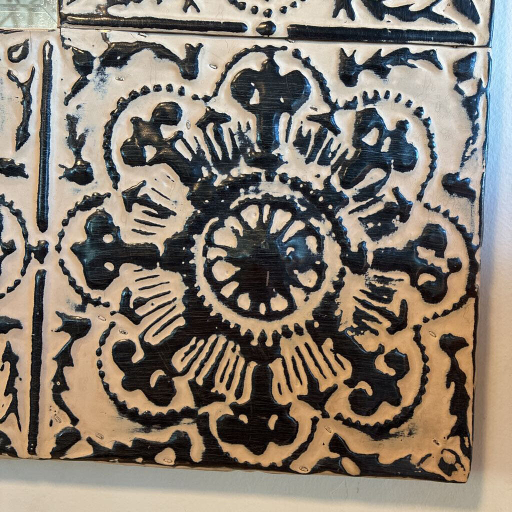 Vintage Tin Ceiling Tile Mirror - 46X1X46