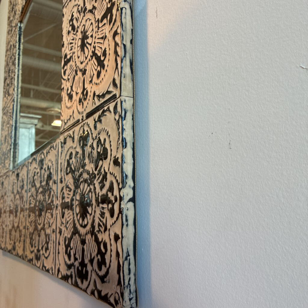 Vintage Tin Ceiling Tile Mirror - 46X1X46