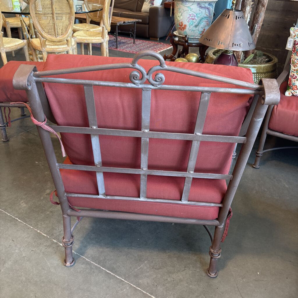Arizona Iron Chairs W/ Single Ottoman- Pair - 36X27X40H