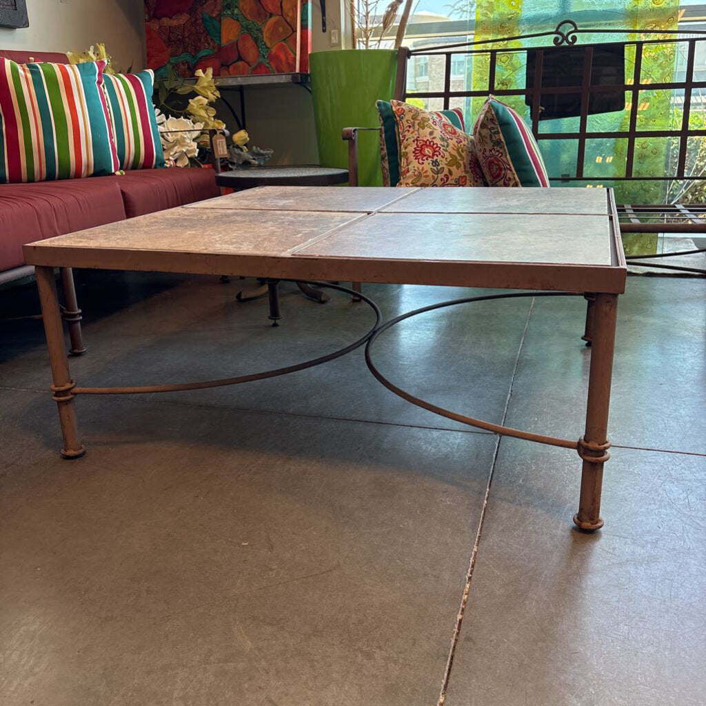 Arizona Iron Coffee Table W/ Tile Inserts- 41X41X17.5H