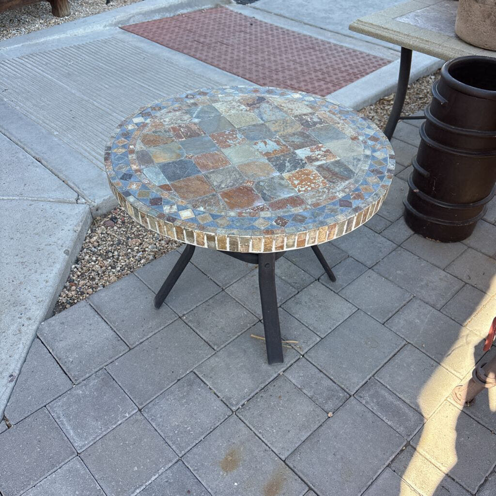 Arizona Iron End Table W/ Tile Insert- 21X20H