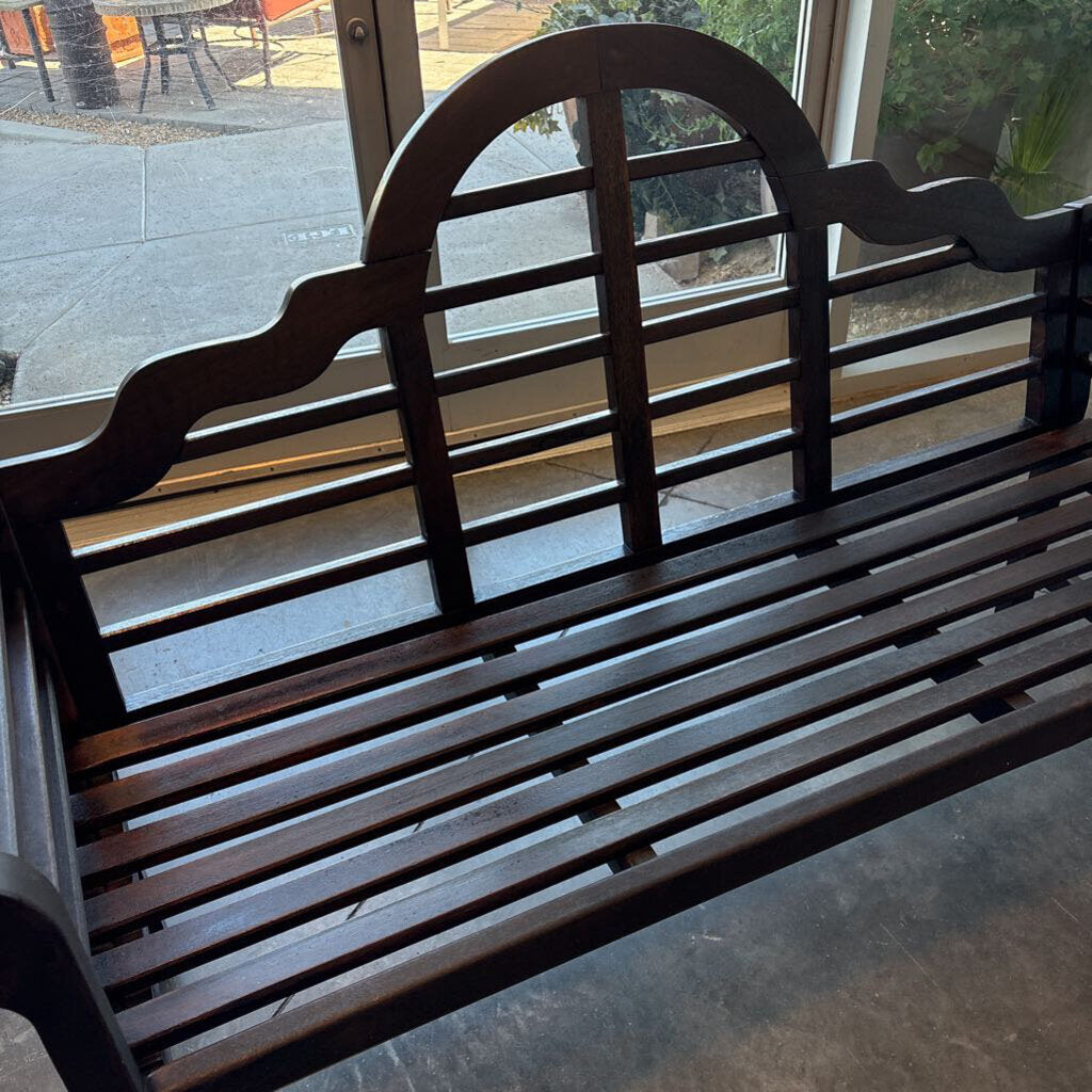 Curved Rustic Wood Bench- 19.5X65 X44H - AS IS