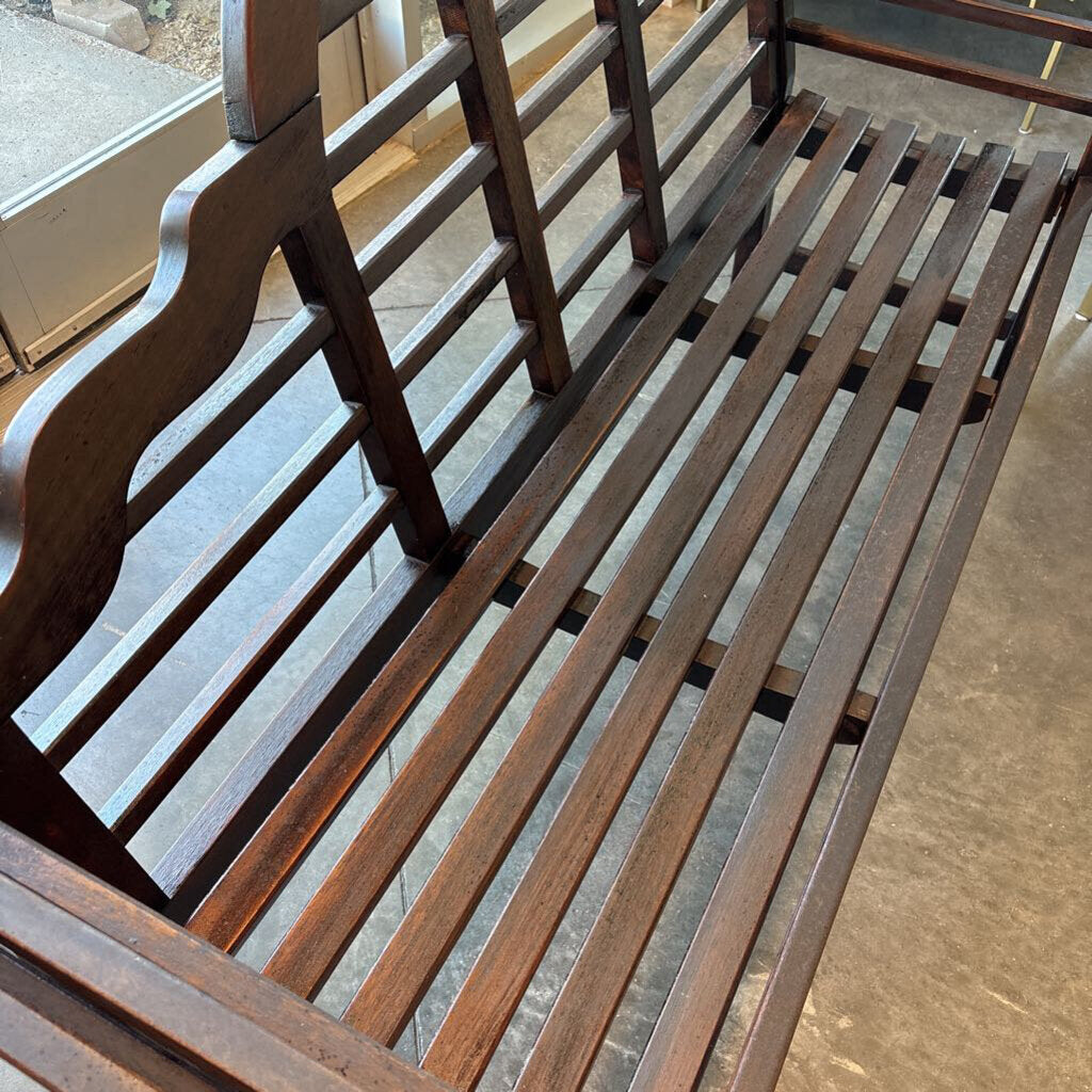 Curved Rustic Wood Bench- 19.5X65 X44H - AS IS