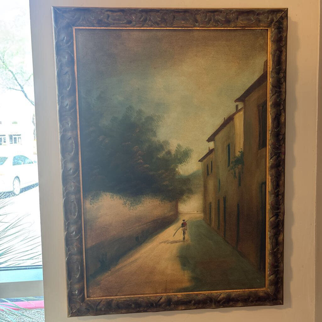 Vintage Italian Landscape Painting W/ Gold Vintage Frame- 23X32