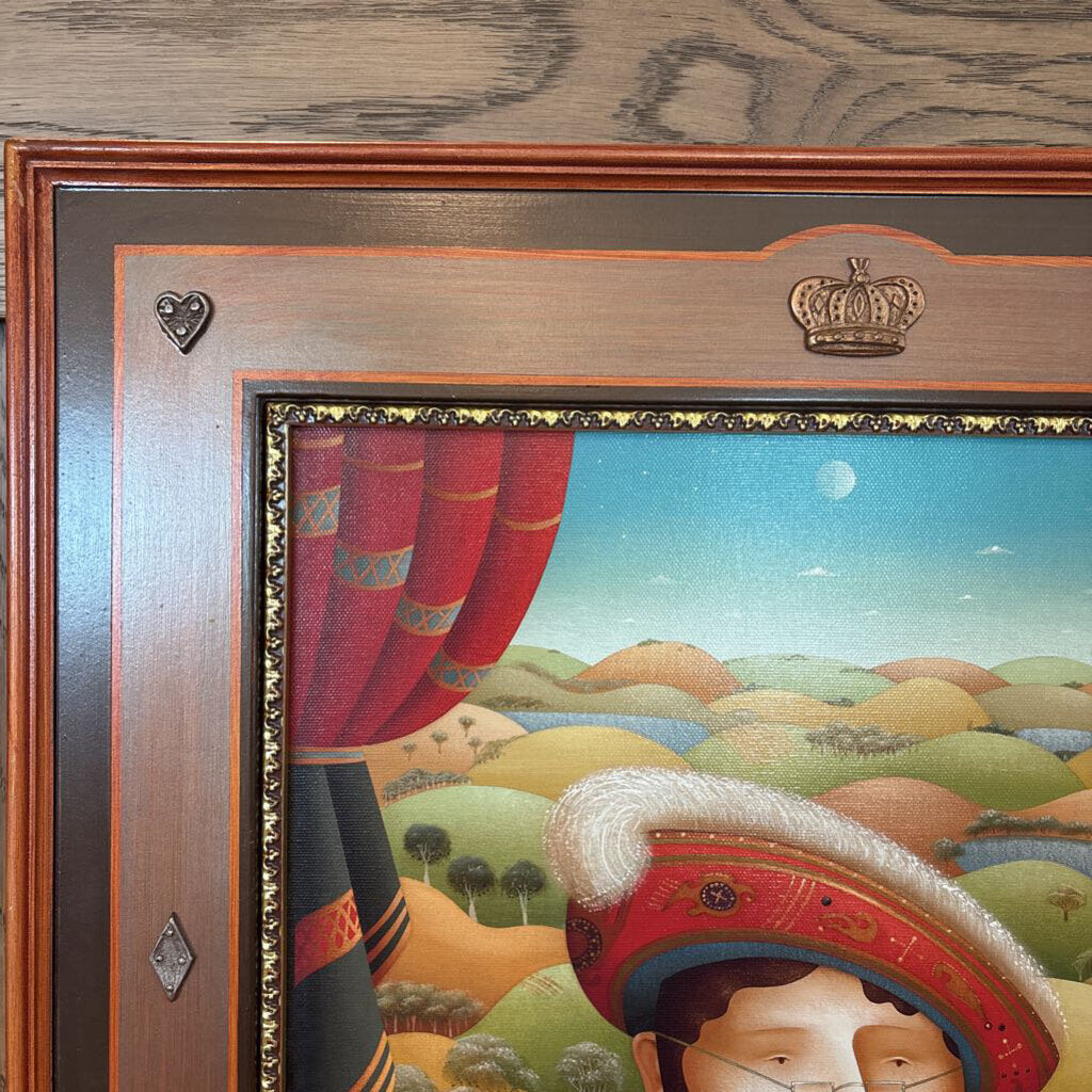 King & Queen of Hearts Signed/ Numbered Serigraph By Anton Arkhipov W/ Framed Bio- Set of 3 - 20X1X28H