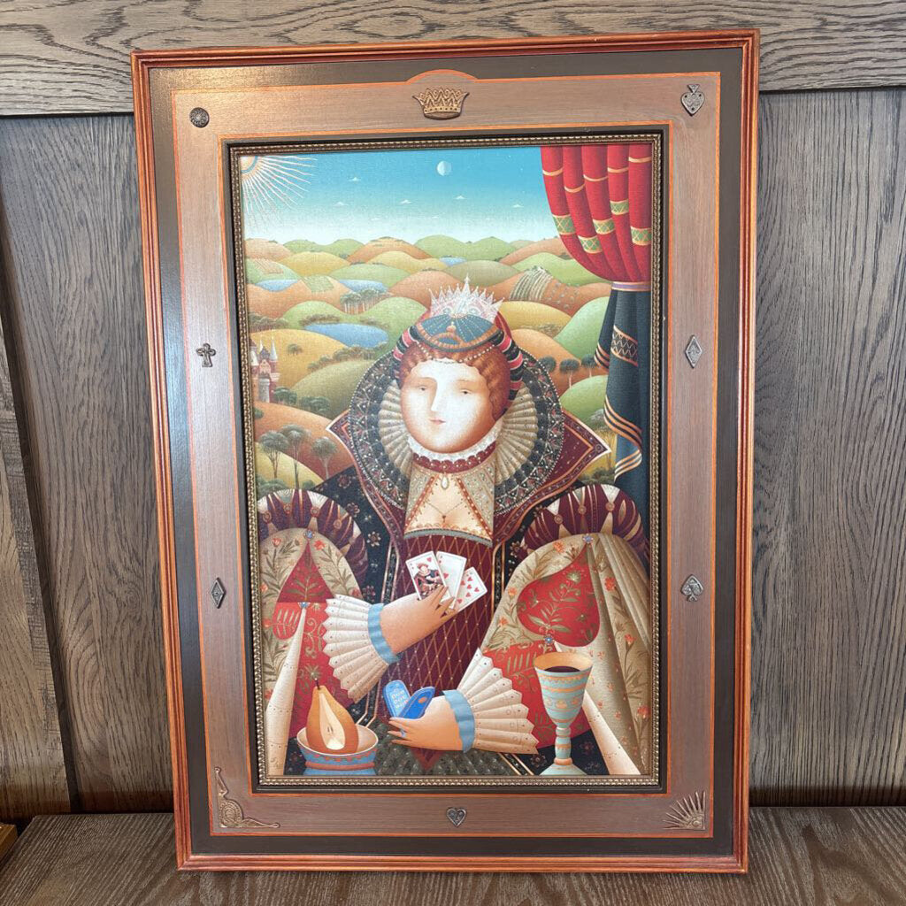 King & Queen of Hearts Signed/ Numbered Serigraph By Anton Arkhipov W/ Framed Bio- Set of 3 - 20X1X28H