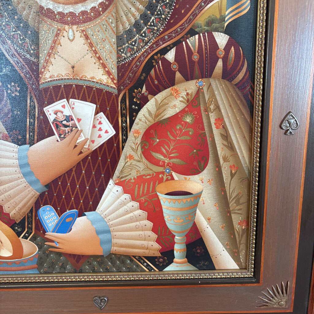 King & Queen of Hearts Signed/ Numbered Serigraph By Anton Arkhipov W/ Framed Bio- Set of 3 - 20X1X28H