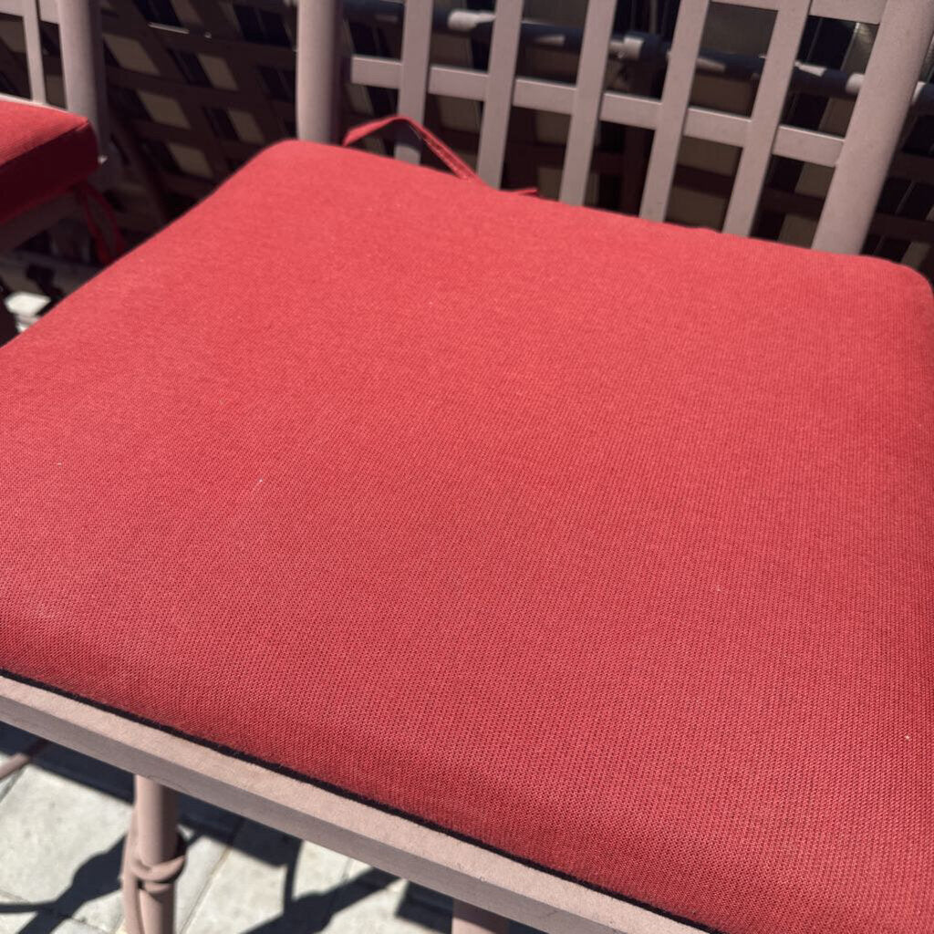 Arizona Iron Patio Chairs W/ Rust Cushion- Set of 4 (30" Seat)