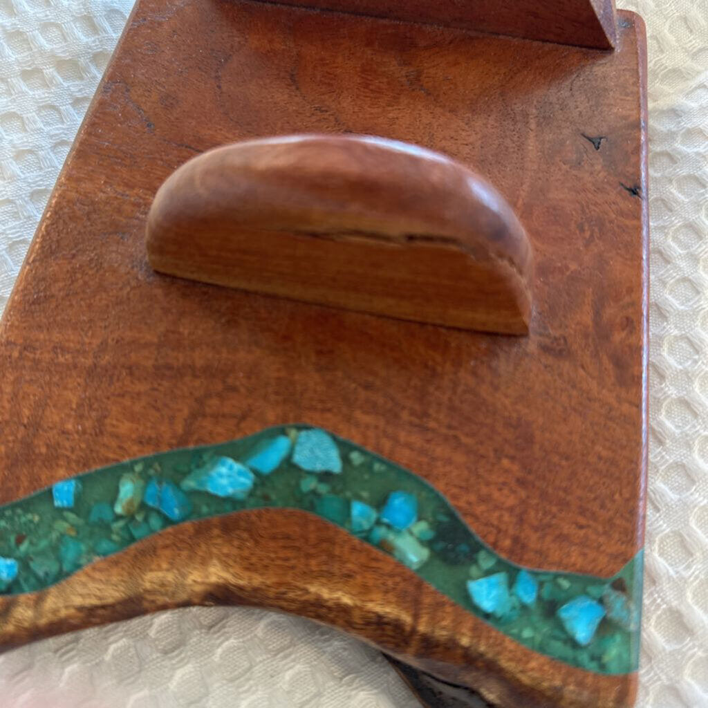Turquoise Mesquite Coaster Set By Benito Loera- 7X5X3H