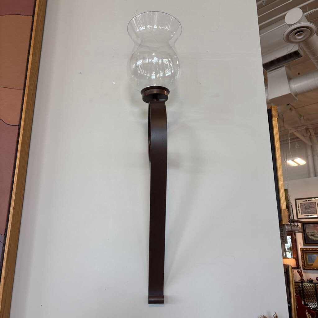 Scrolled Iron Wall Sconces- Pair- 8X8X39H