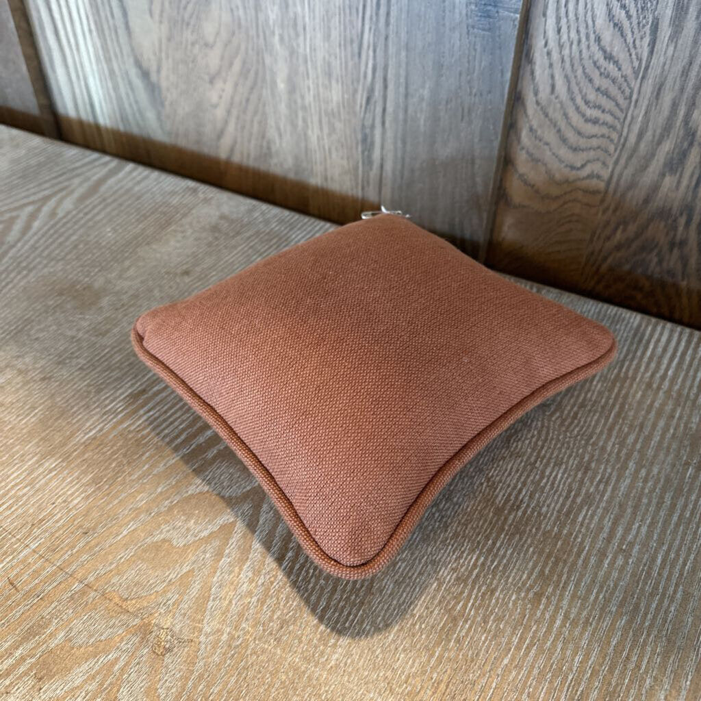 Small Brown Needle Point Pillow- 7.5X3X7.5