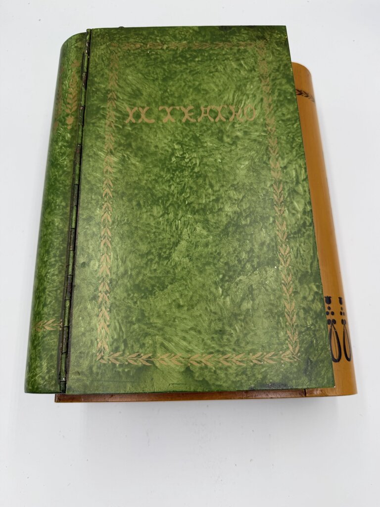 Italian Tole Books Stack Lidded Box For Gumps- 11X8.5X4"