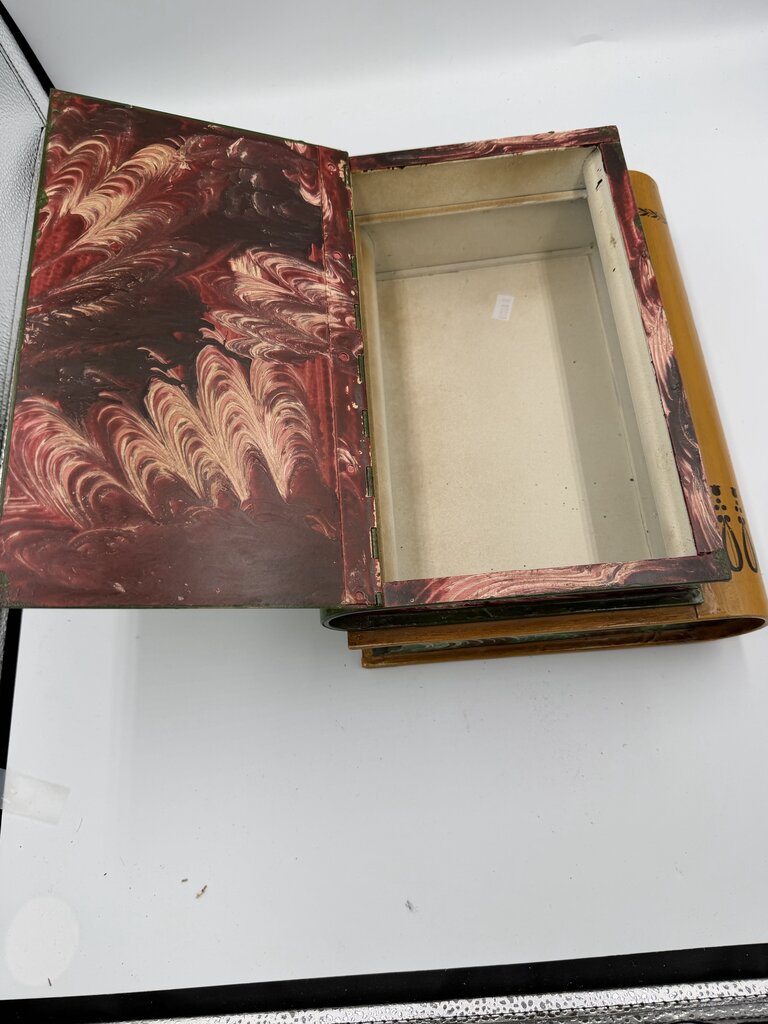 Italian Tole Books Stack Lidded Box For Gumps- 11X8.5X4"