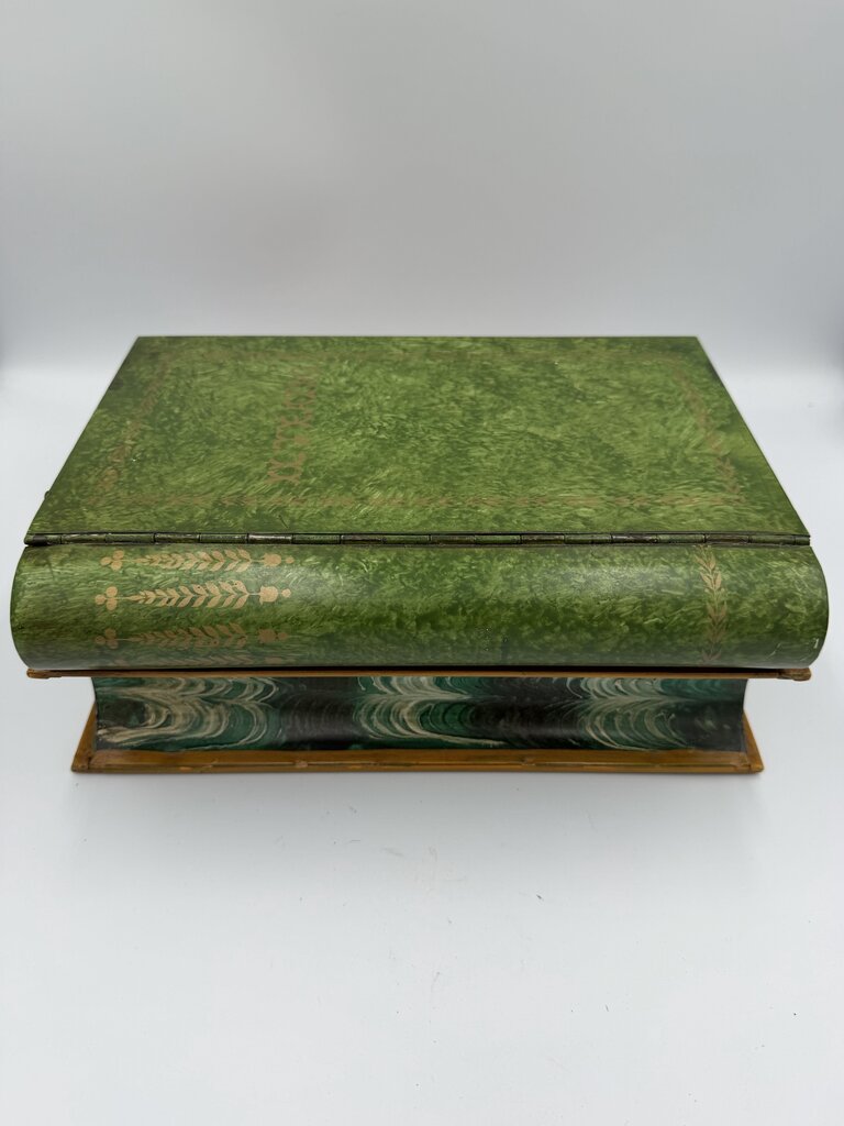 Italian Tole Books Stack Lidded Box For Gumps- 11X8.5X4"