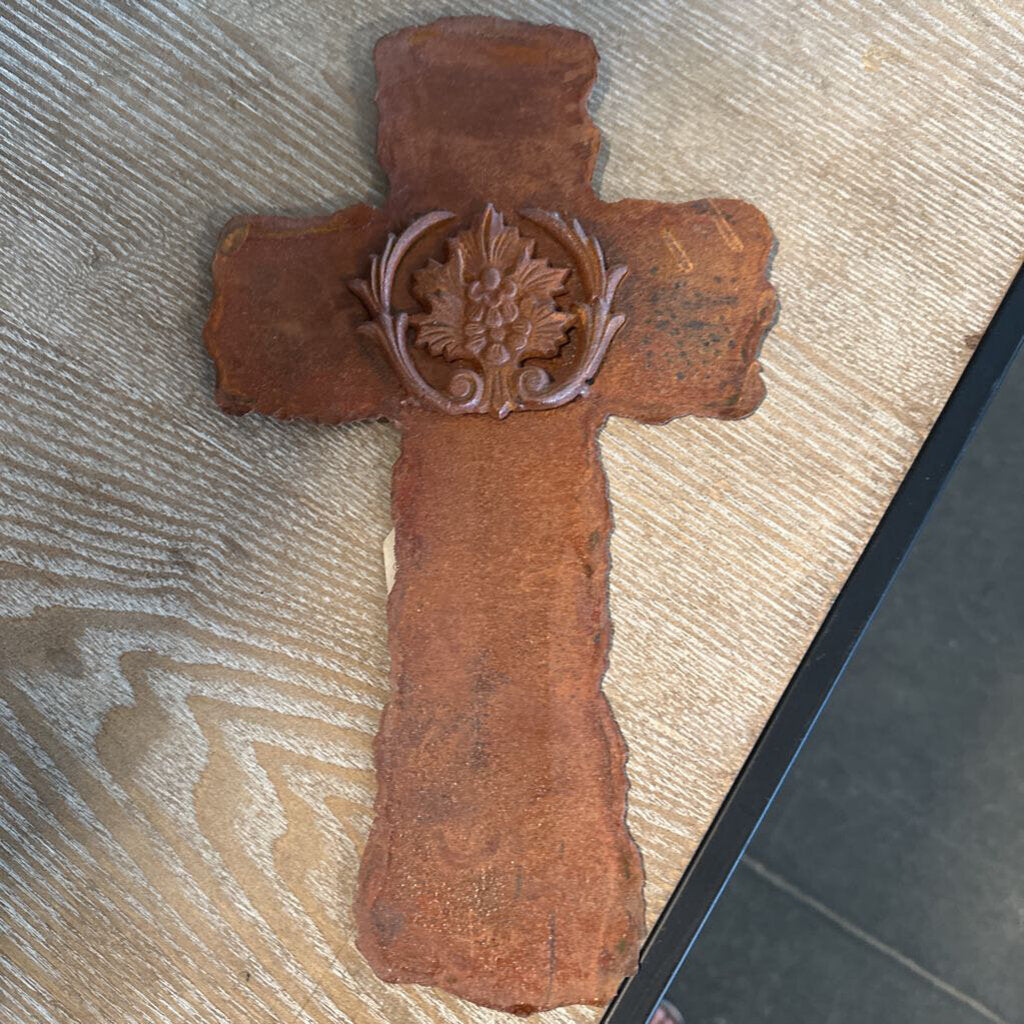 Rusted Metal Cross- 8X13.5