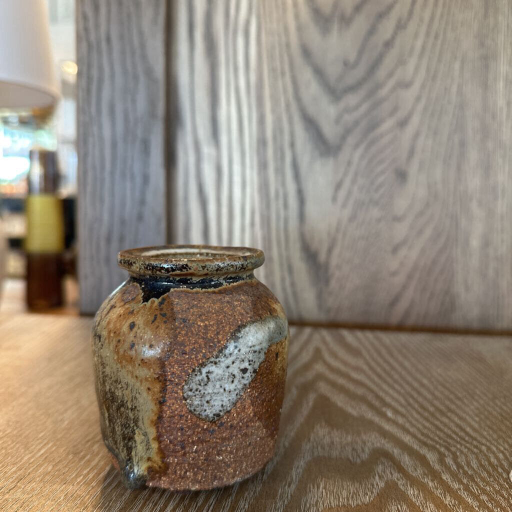Small Raku Pottery Pot- 3X3X3.5H