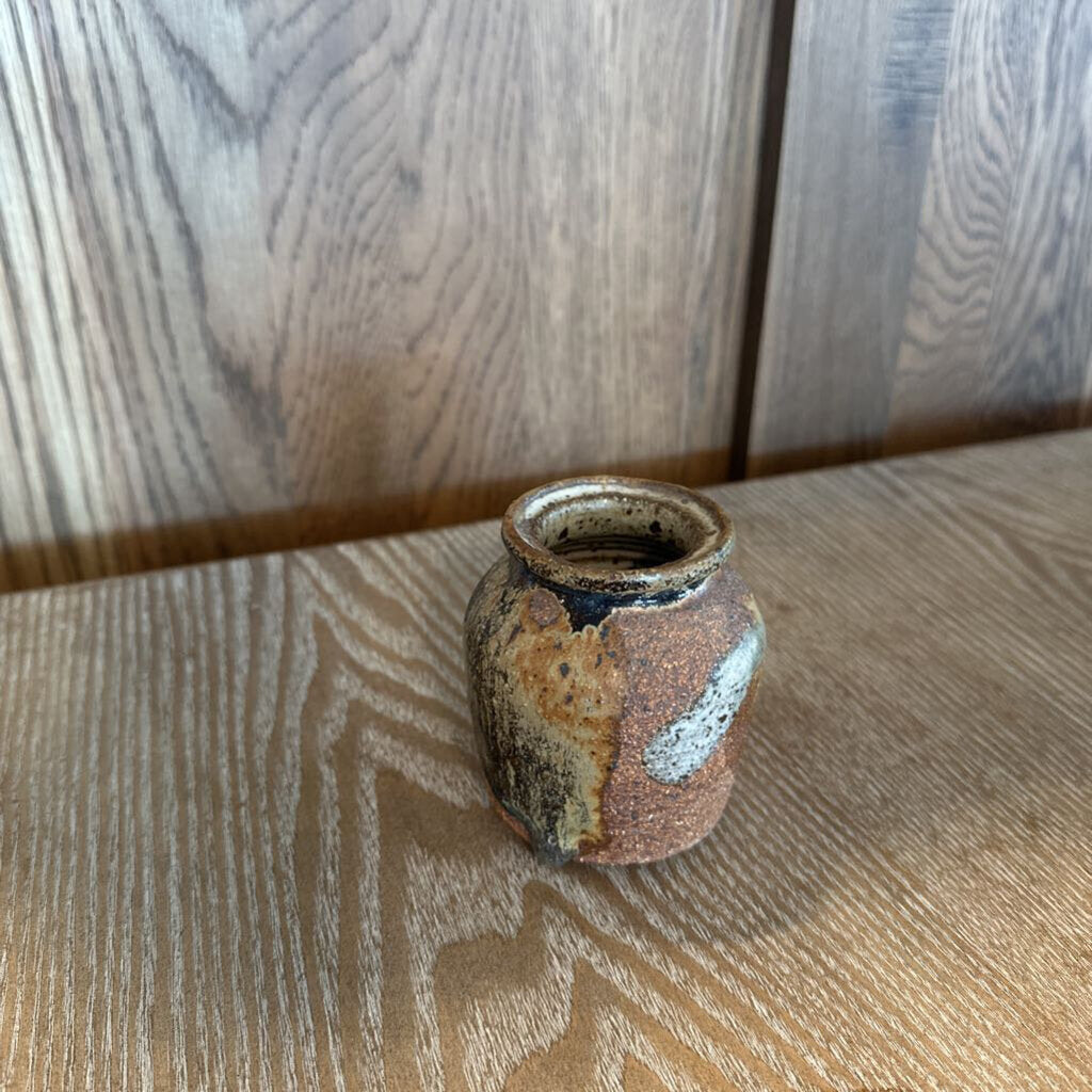 Small Raku Pottery Pot- 3X3X3.5H