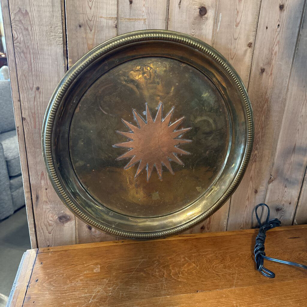 Brass Charger W/ Copper Star- 17X17X1