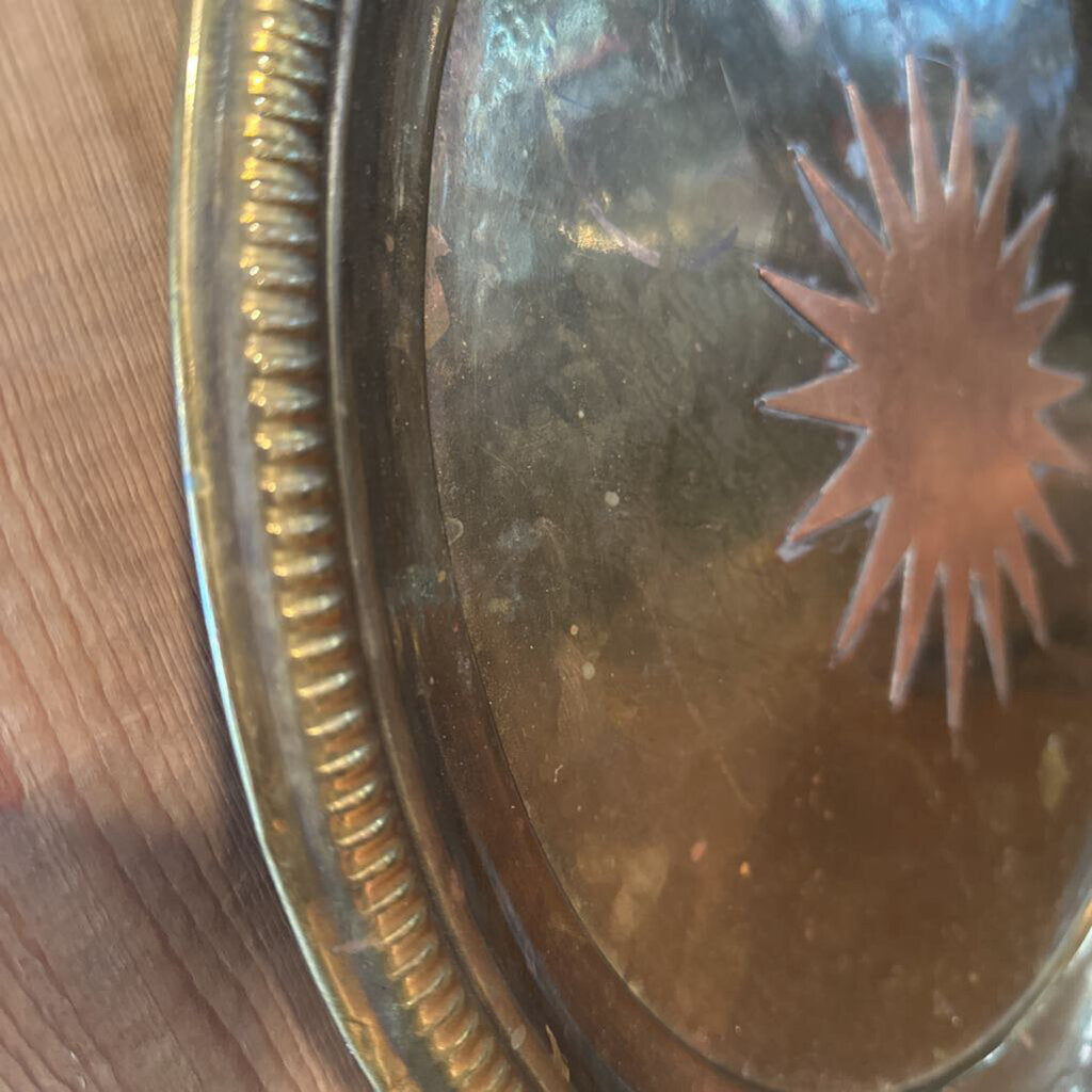 Brass Charger W/ Copper Star- 17X17X1