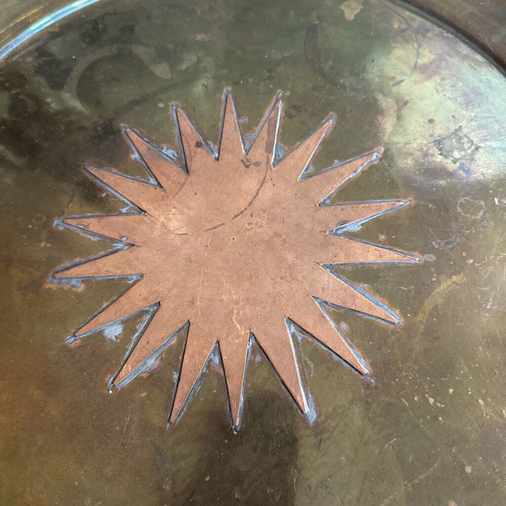 Brass Charger W/ Copper Star- 17X17X1