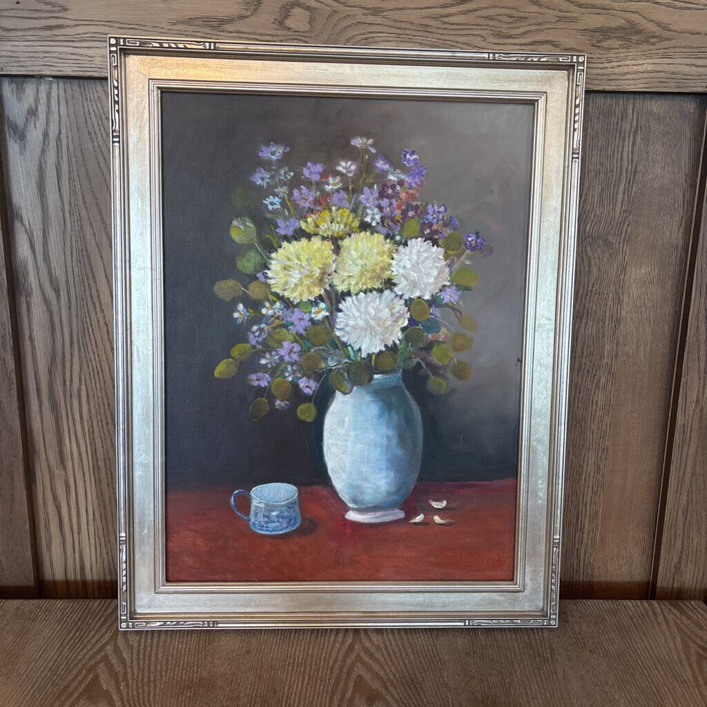 Framed Still Life Floral Original Art By Margherita Fray- 30X24