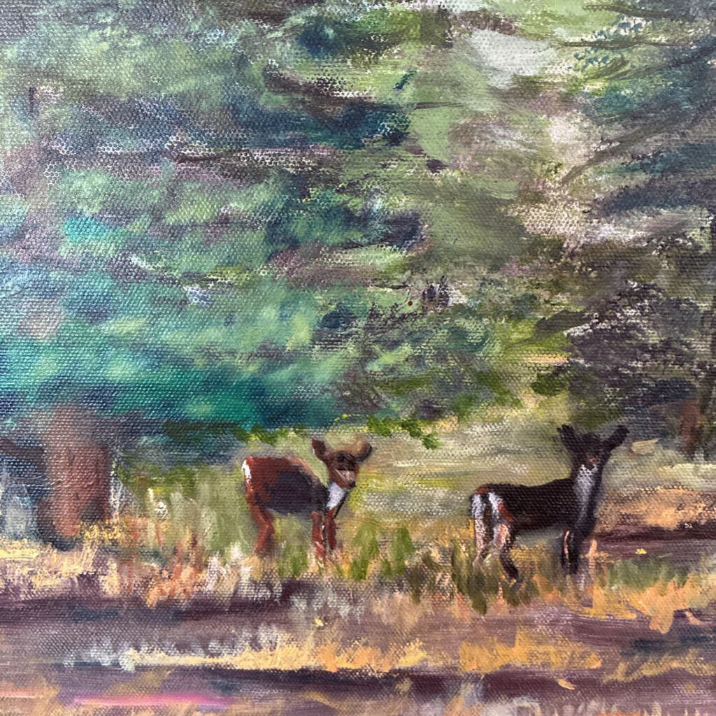 Unframed Original Forest Art By Margherita Fray '06- 30X24