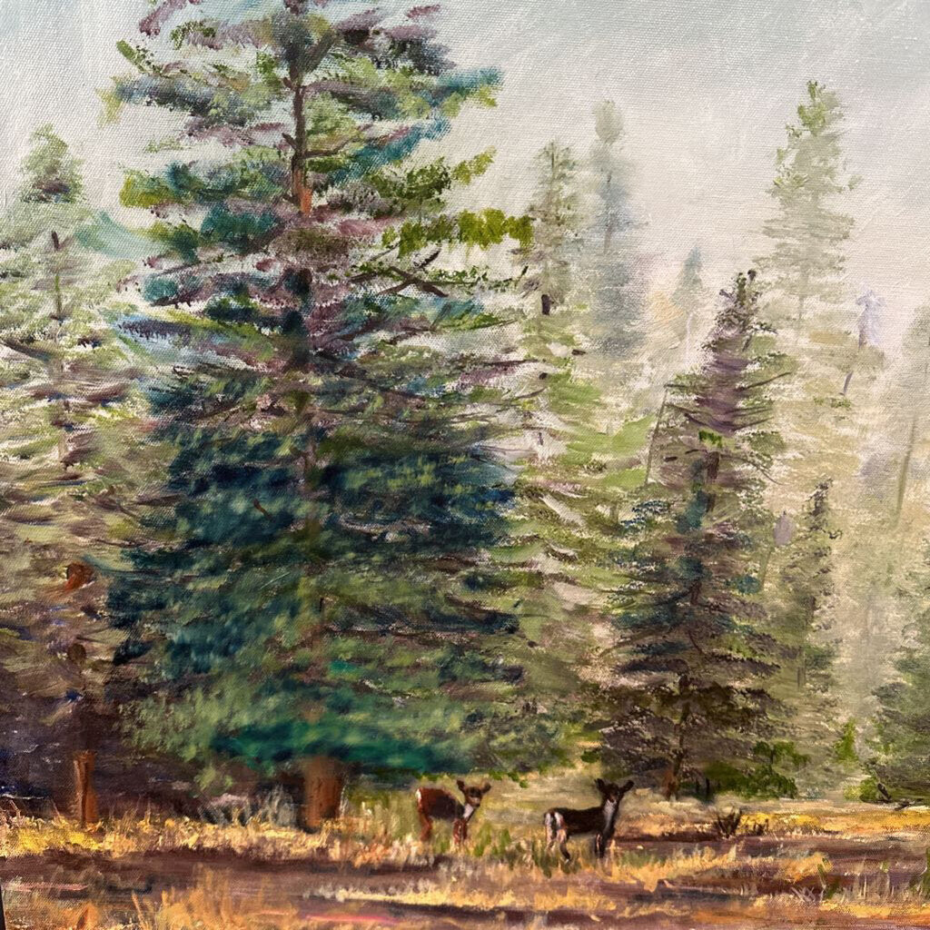 Unframed Original Forest Art By Margherita Fray '06- 30X24