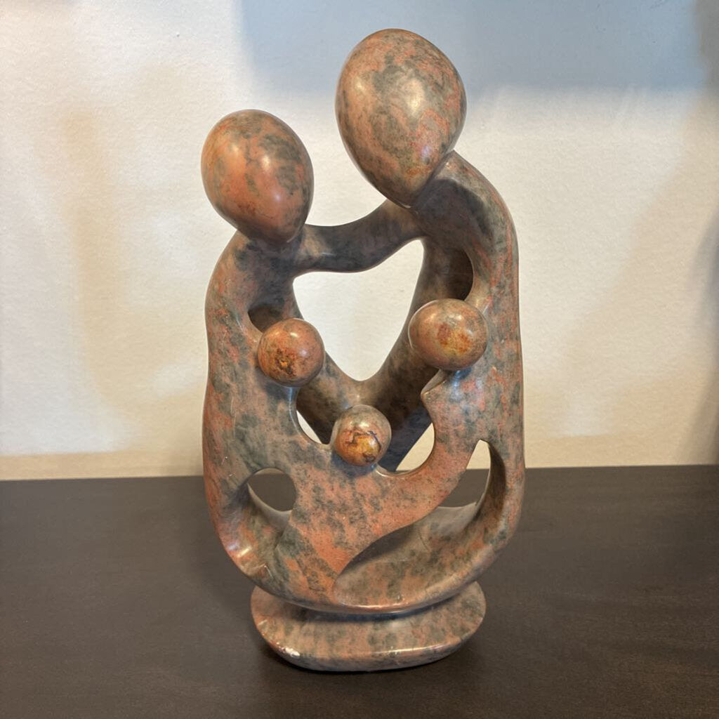 Shona Stone Family Sculpture - 5X4X12.5H
