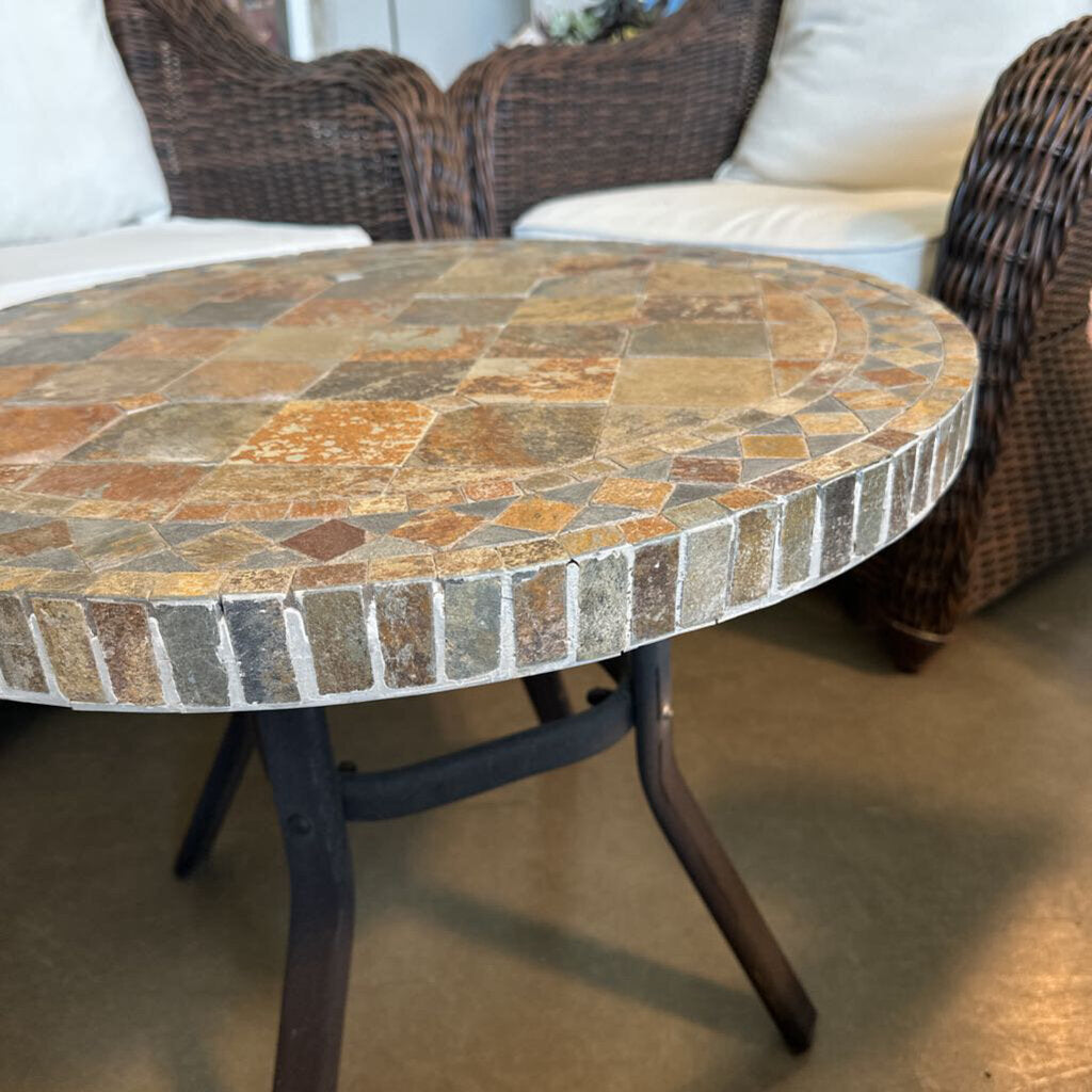 Round Tile Top Side Table - 24X18H -AS IS
