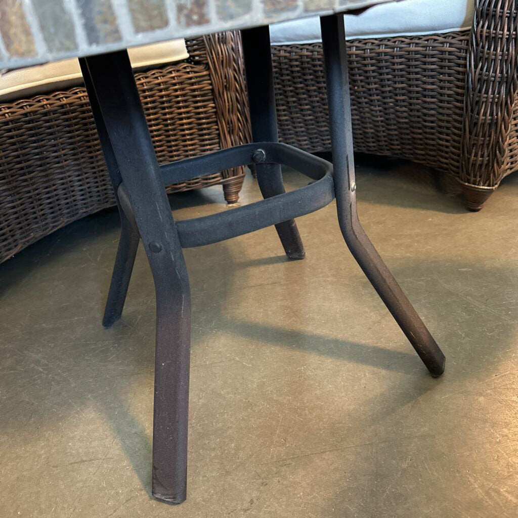 Round Tile Top Side Table - 24X18H -AS IS