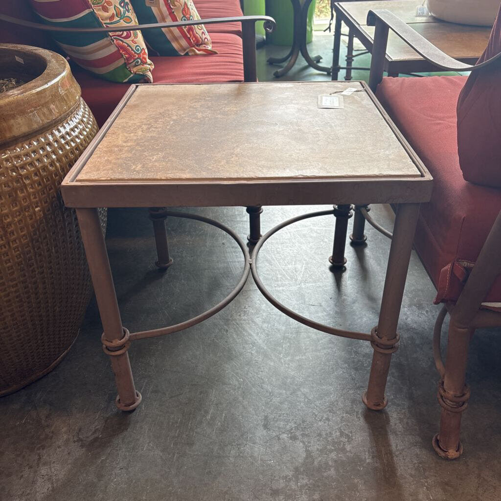 Arizona Iron End Table W/ Tile Insert- 21X20H