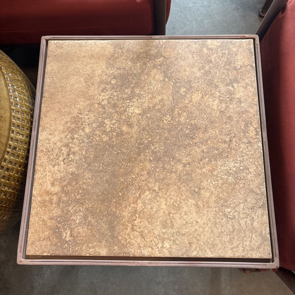 Arizona Iron End Table W/ Tile Insert- 21X20H