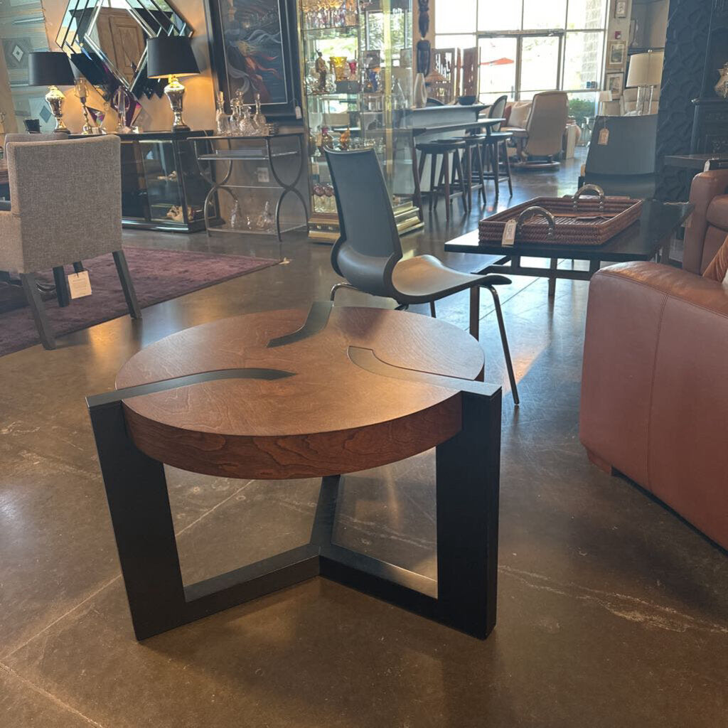 Round Dark Wood Inlay Legs - 30X20.5H