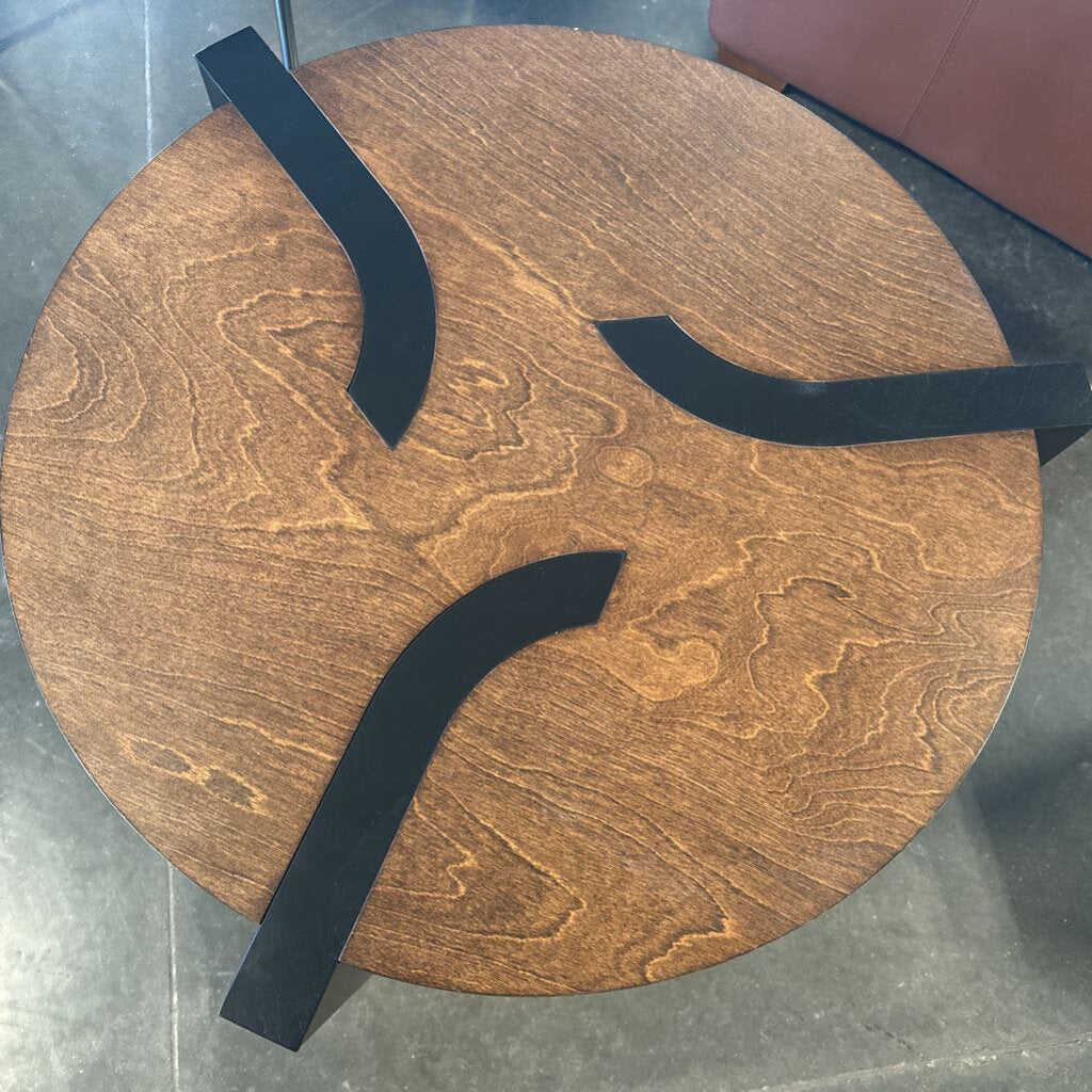 Round Dark Wood Inlay Legs - 30X20.5H