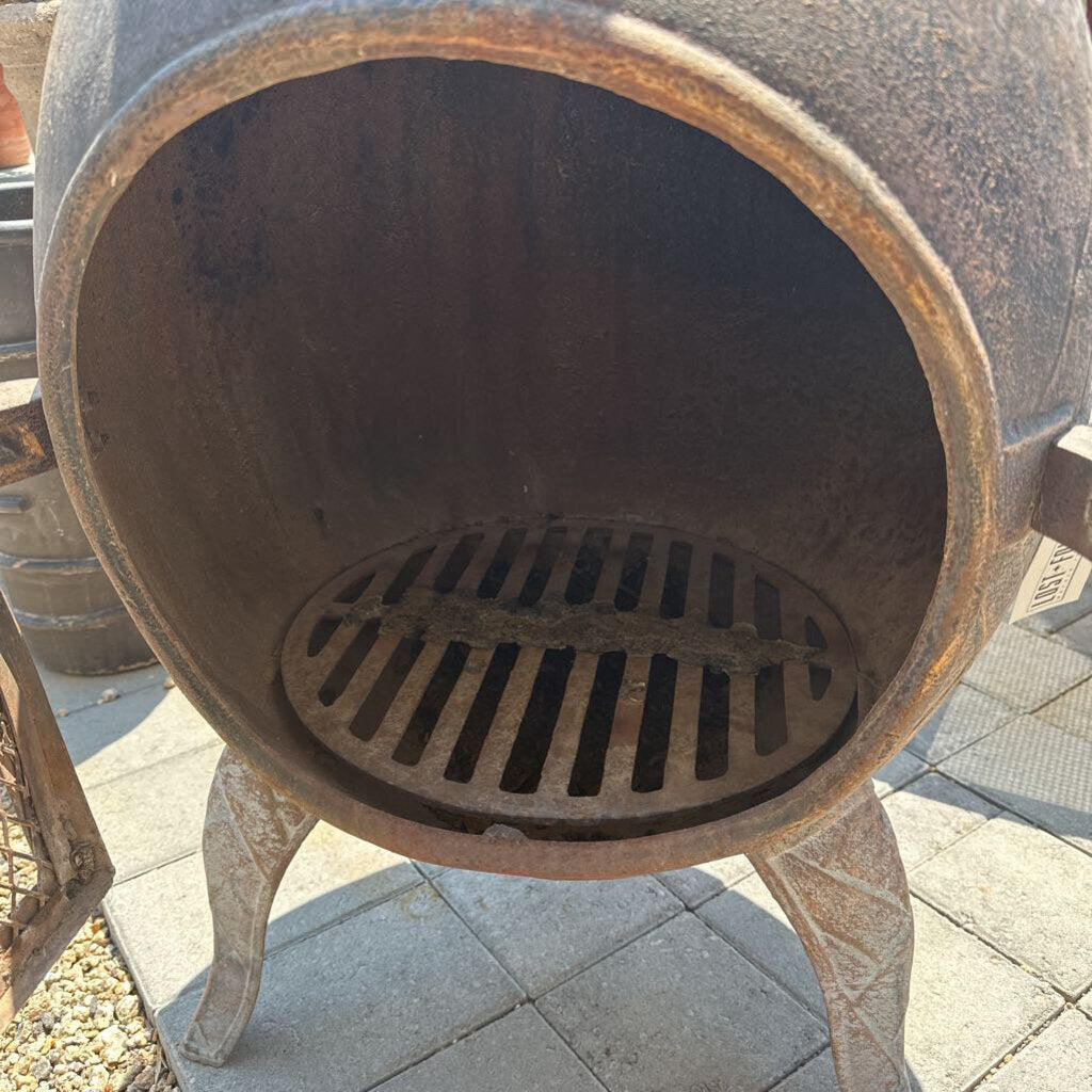 Western Basket Weave Iron Chiminea - 22X60H