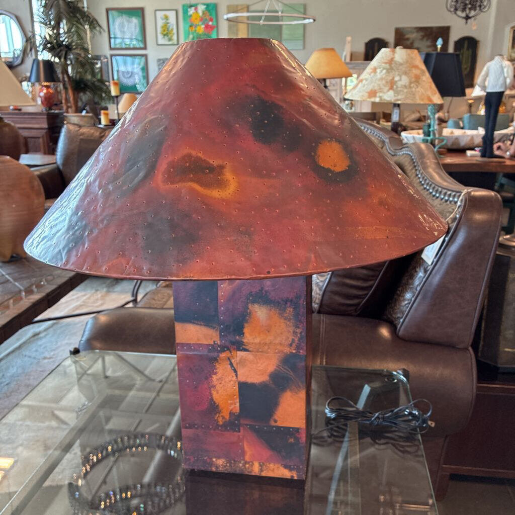 Copper Wrapped Lamp W/ Copper Shade - 21X23H