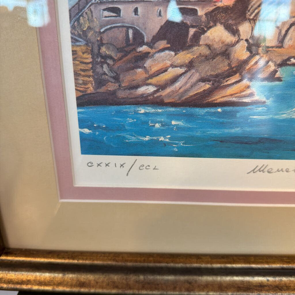 Manarola A Cinque Terre Signed Print- 18.5X21.5