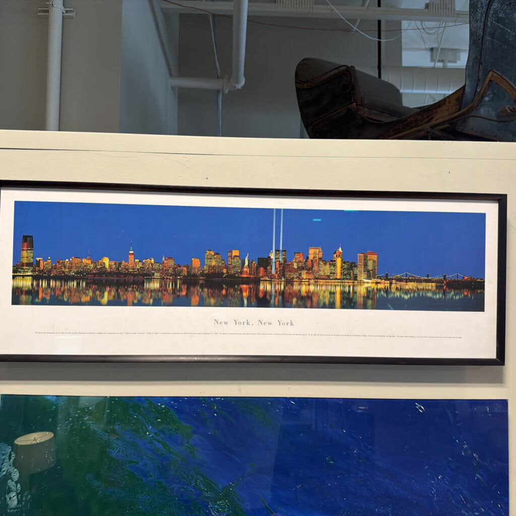 New York City Tribute at Twilight Skyline Print- 40X14