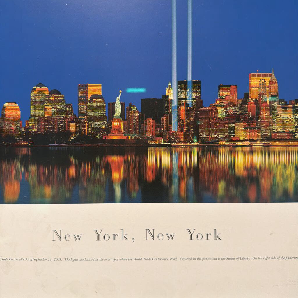New York City Tribute at Twilight Skyline Print- 40X14